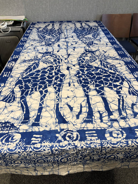 Blue Giraffe Tablecloth