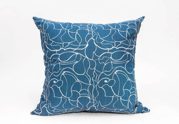 Blue/White Graphic Decorative Pillow